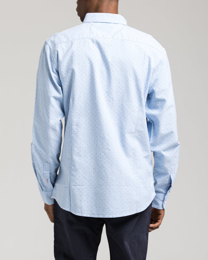 Long Sleeve Dots Shirt - Color: Blue | Blue