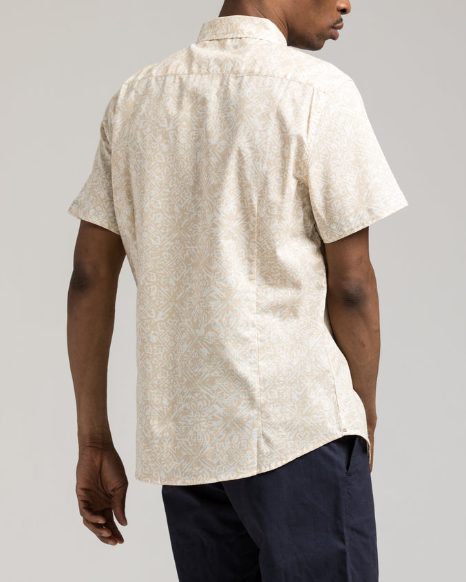 Short Sleeve Floral Shirt - Color: White/Yellow | White