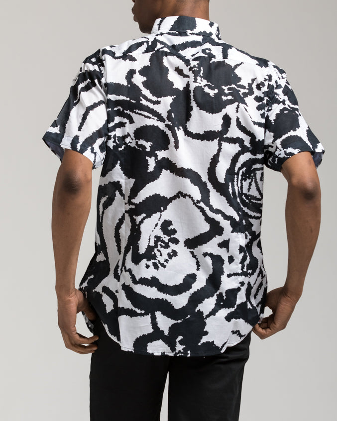 Short Sleeve Trippy Shirt - Color: White/Black | White