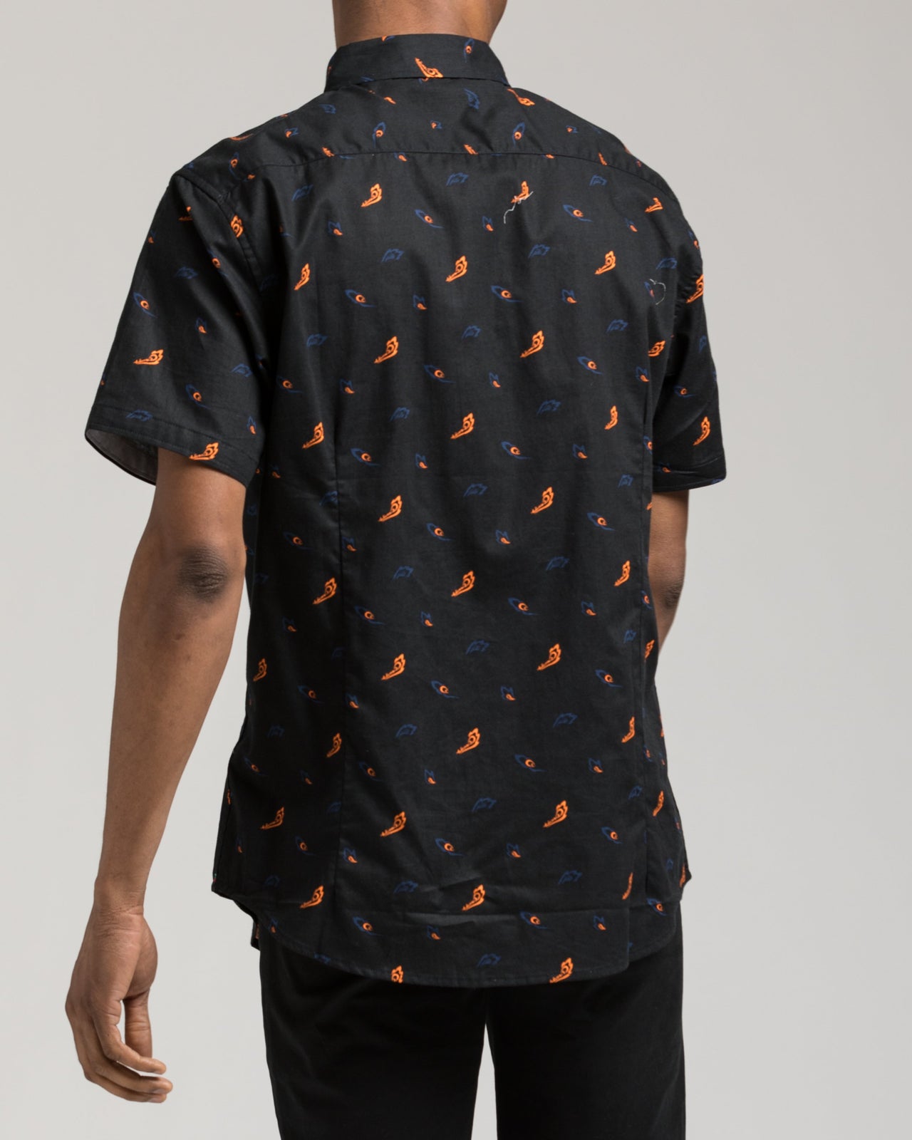 Short Sleeve Printed Shirt - Color: Black | Black