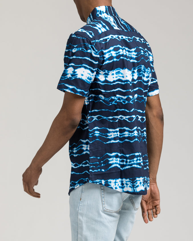 Short Sleeve Trippy Shirt - Color: Blue | Blue