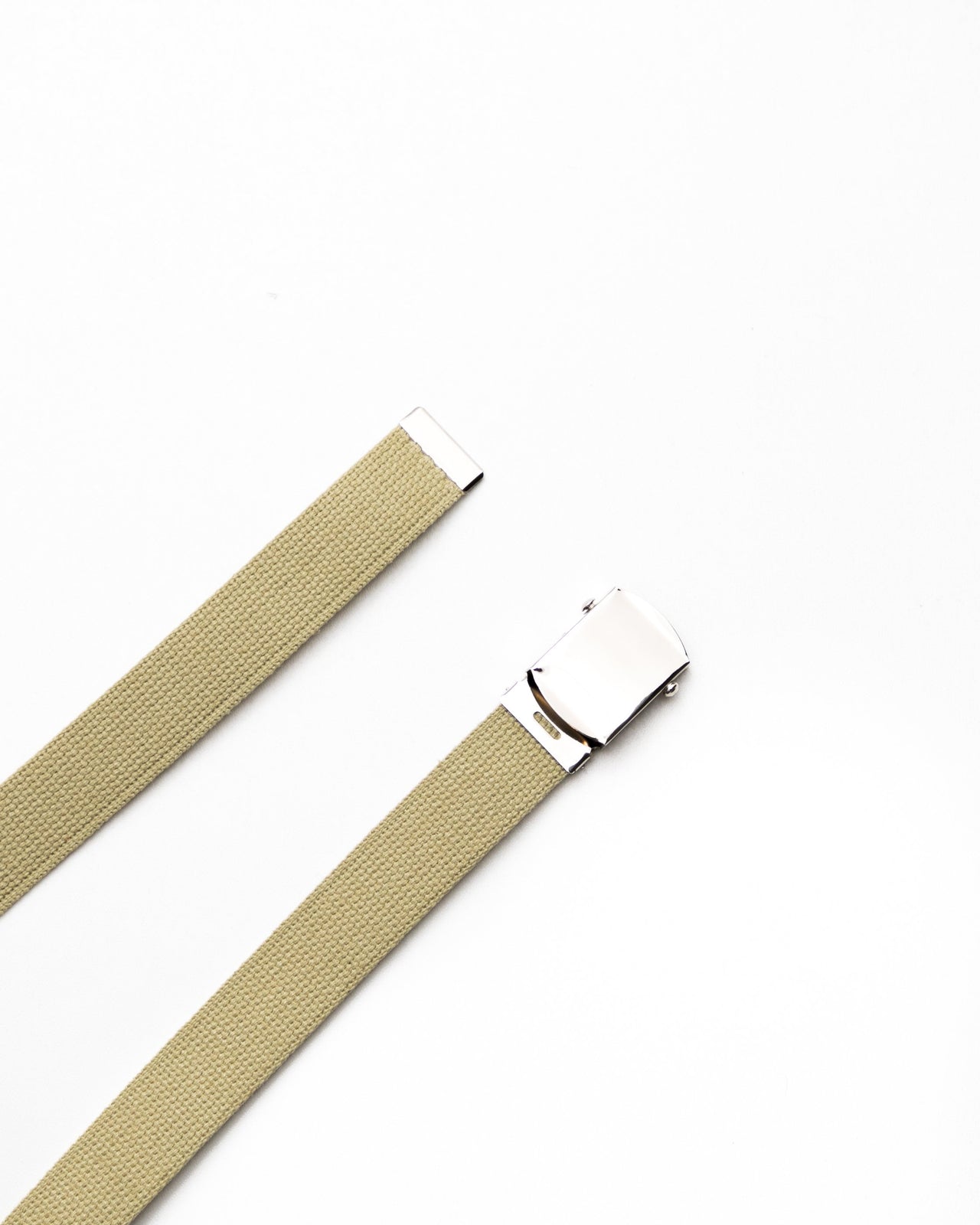 Web Belt - Color: Khaki/Chrome | Beige