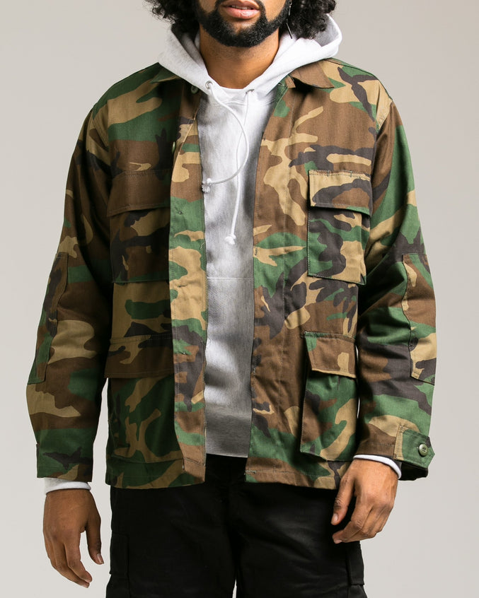 B.D.U. Shirt Jacket - Color: Woodland Camo | Green