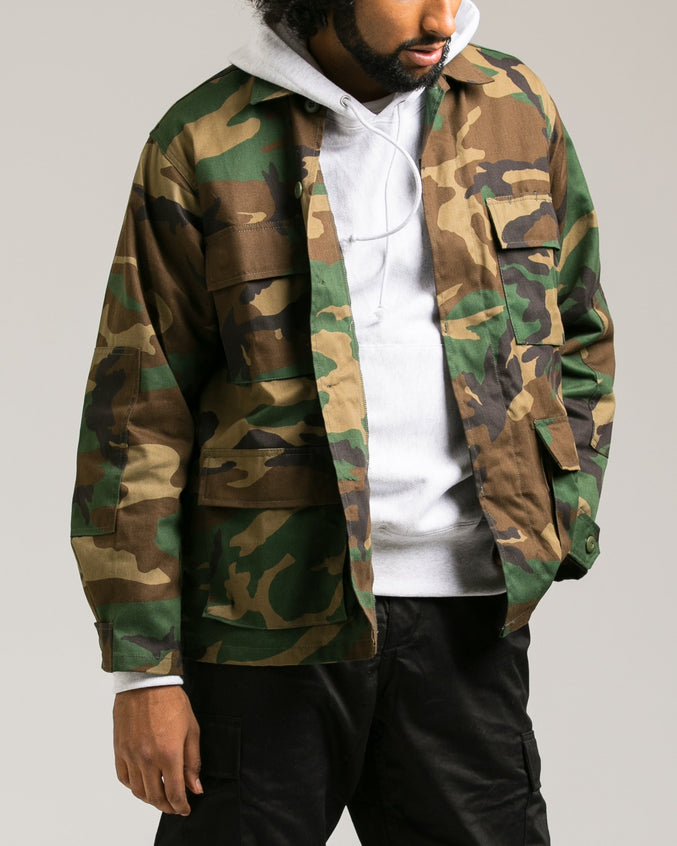 B.D.U. Shirt Jacket - Color: Woodland Camo | Green