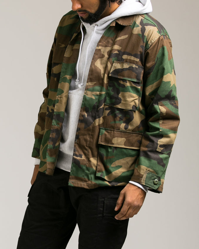 B.D.U. Shirt Jacket - Color: Woodland Camo | Green