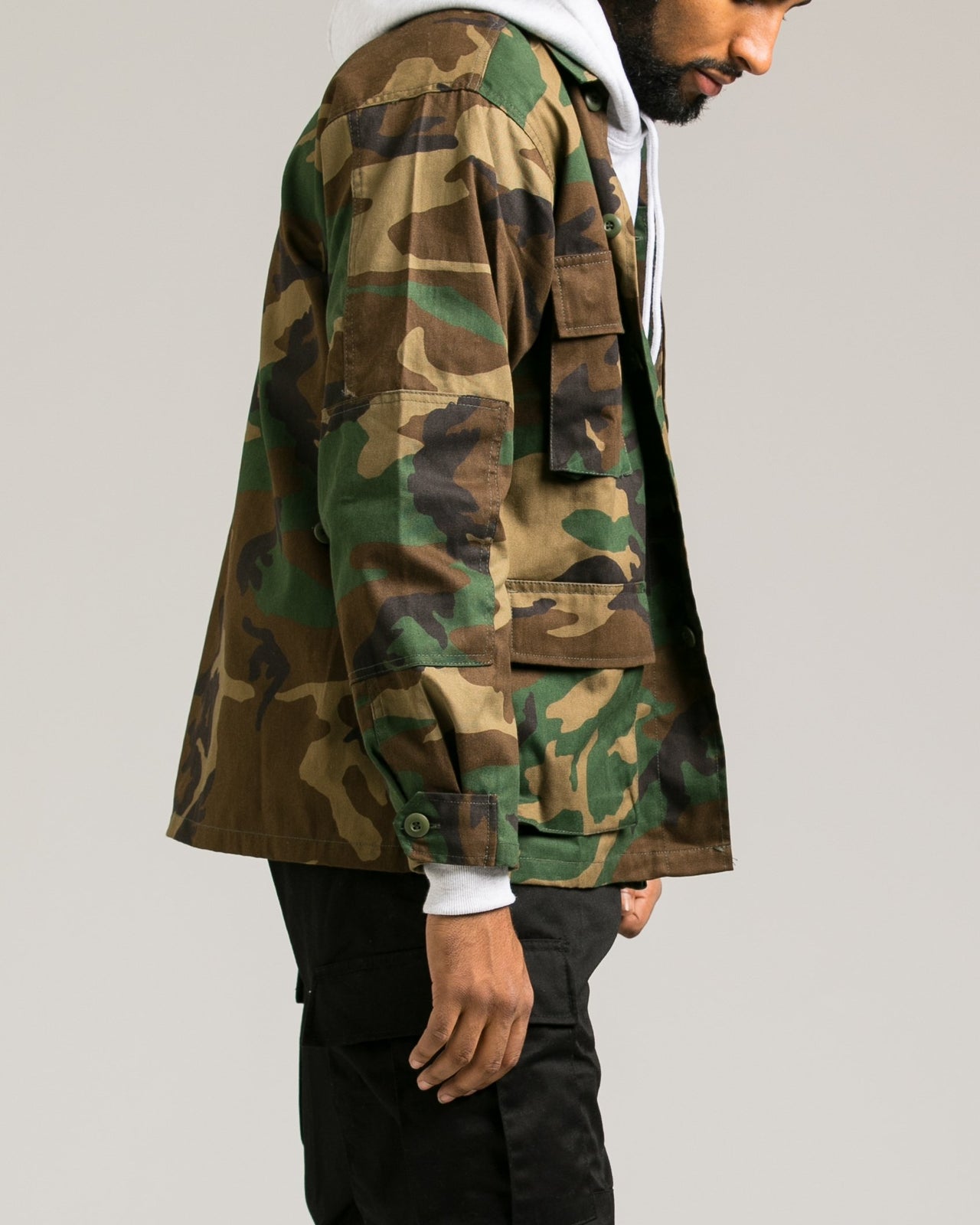 B.D.U. Shirt Jacket - Color: Woodland Camo | Green