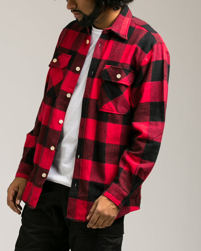 Heavyweight Flannel Shirt - Color: Red | Red