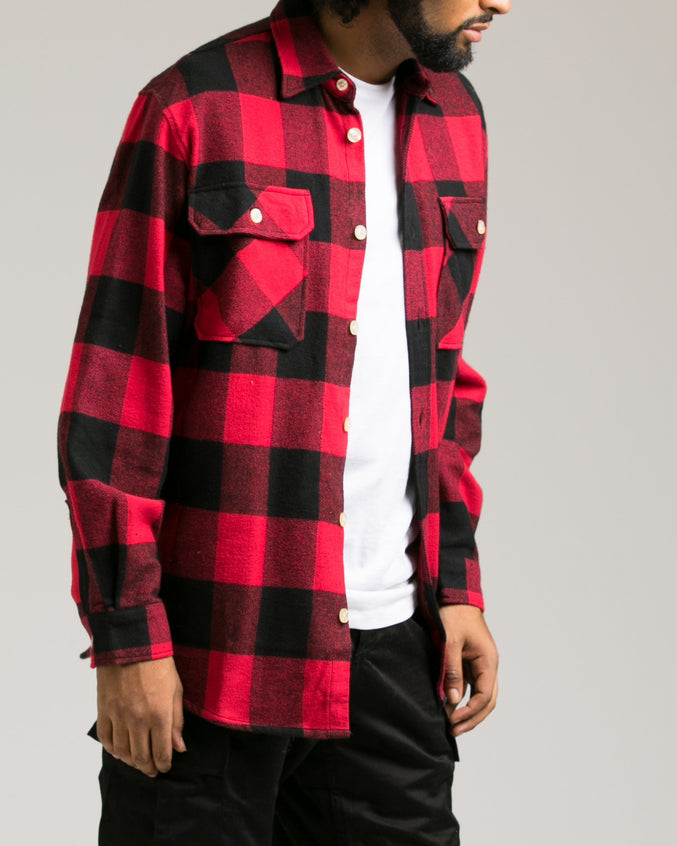 Heavyweight Flannel Shirt - Color: Red | Red