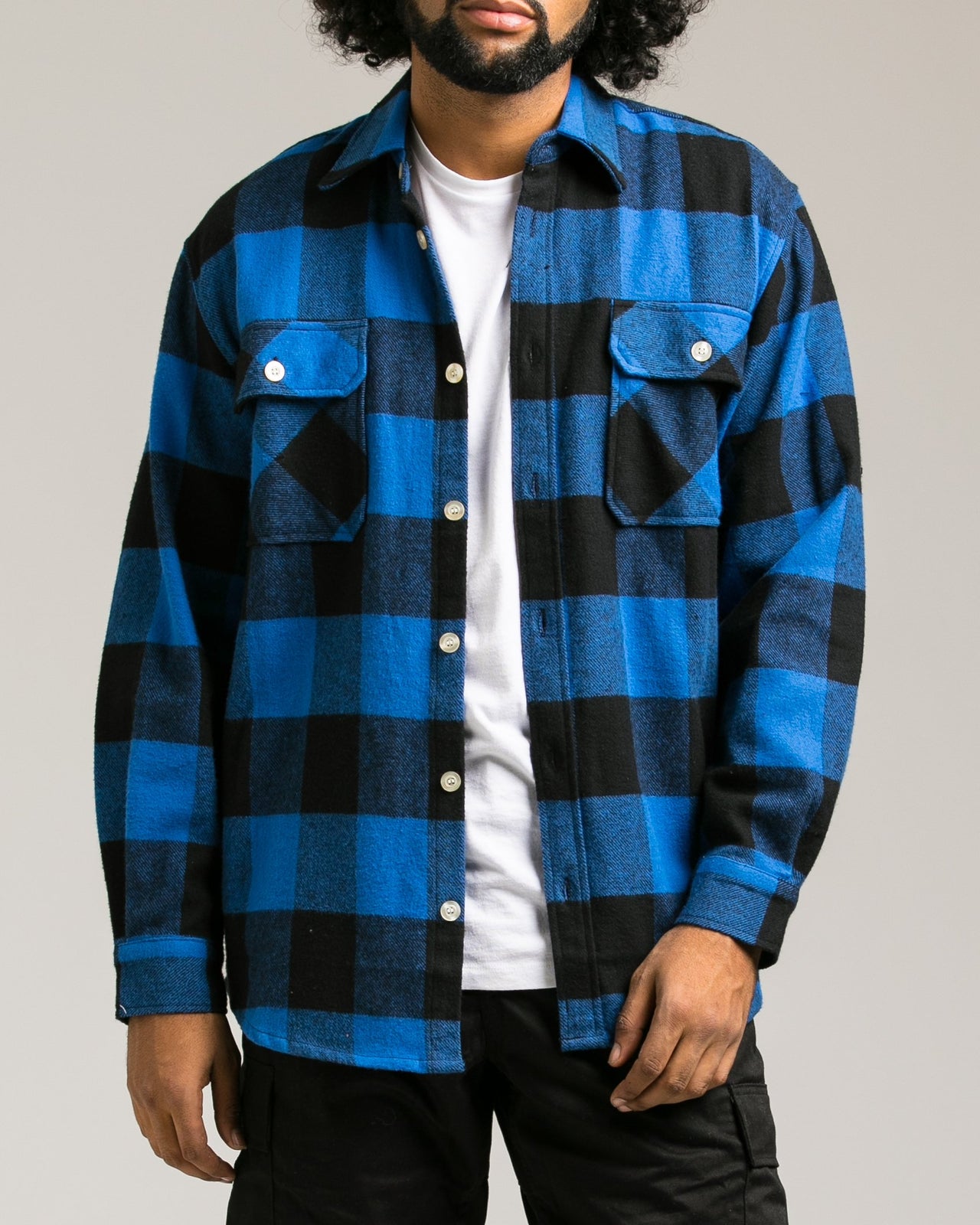 Heavyweight Flannel Shirt - Color: Blue | Blue
