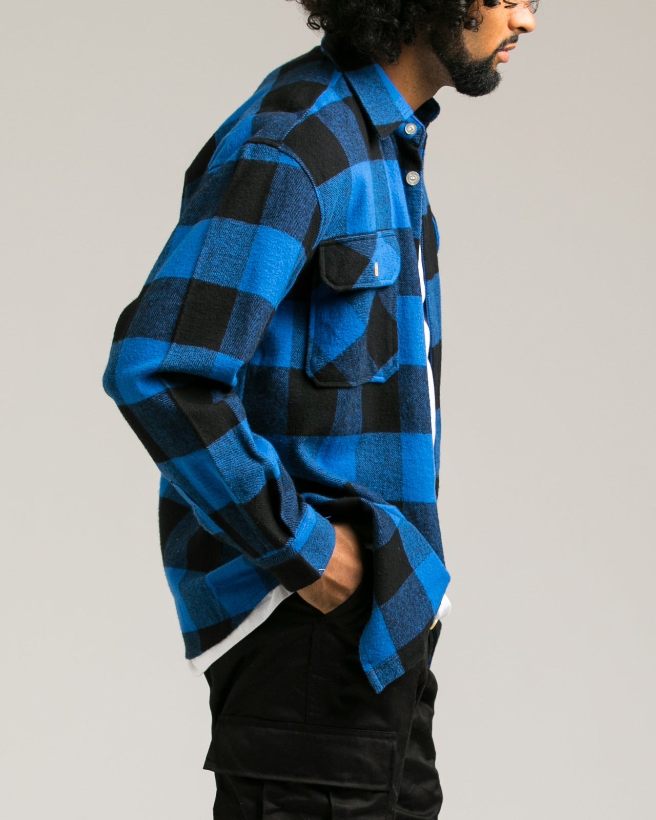 Heavyweight Flannel Shirt - Color: Blue | Blue