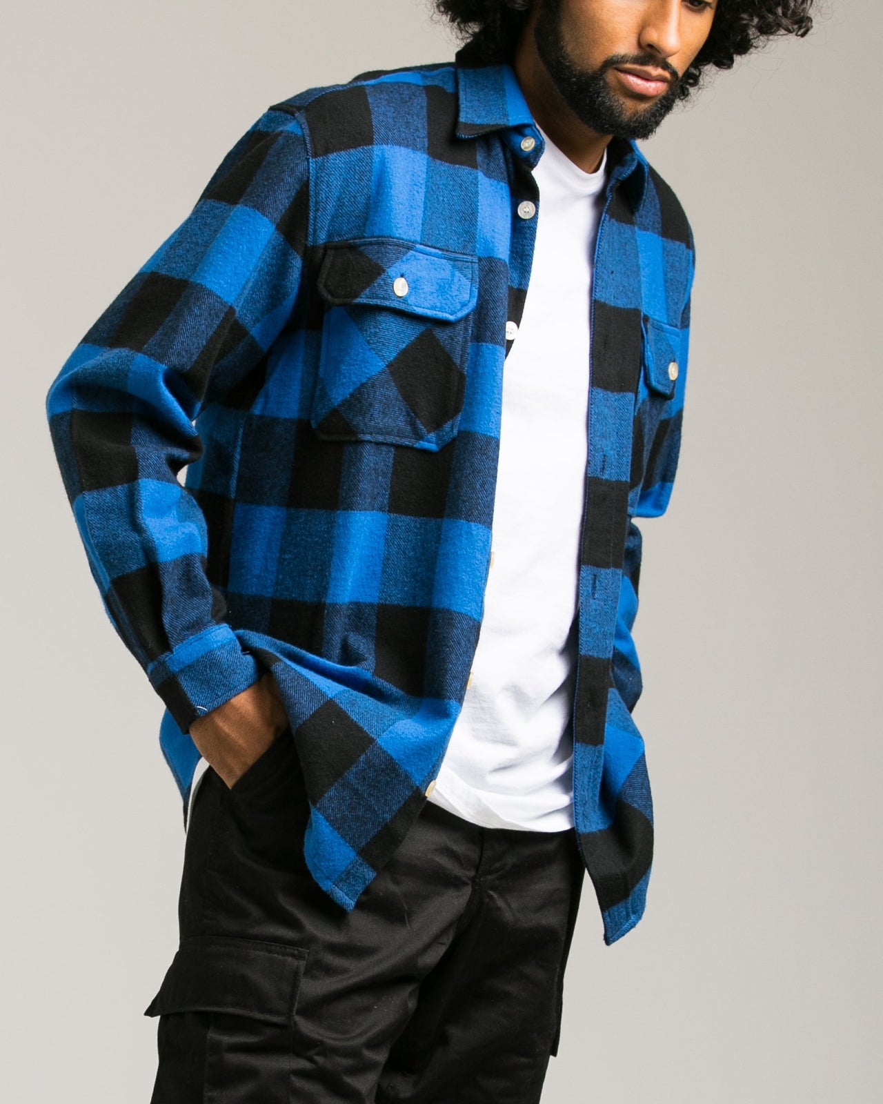 Heavyweight Flannel Shirt - Color: Blue | Blue