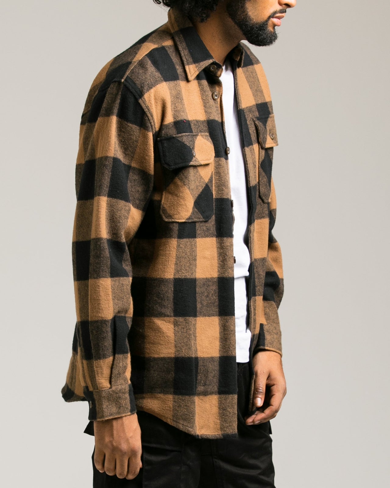 Heavyweight Flannel Shirt - Color: Brown | Brown