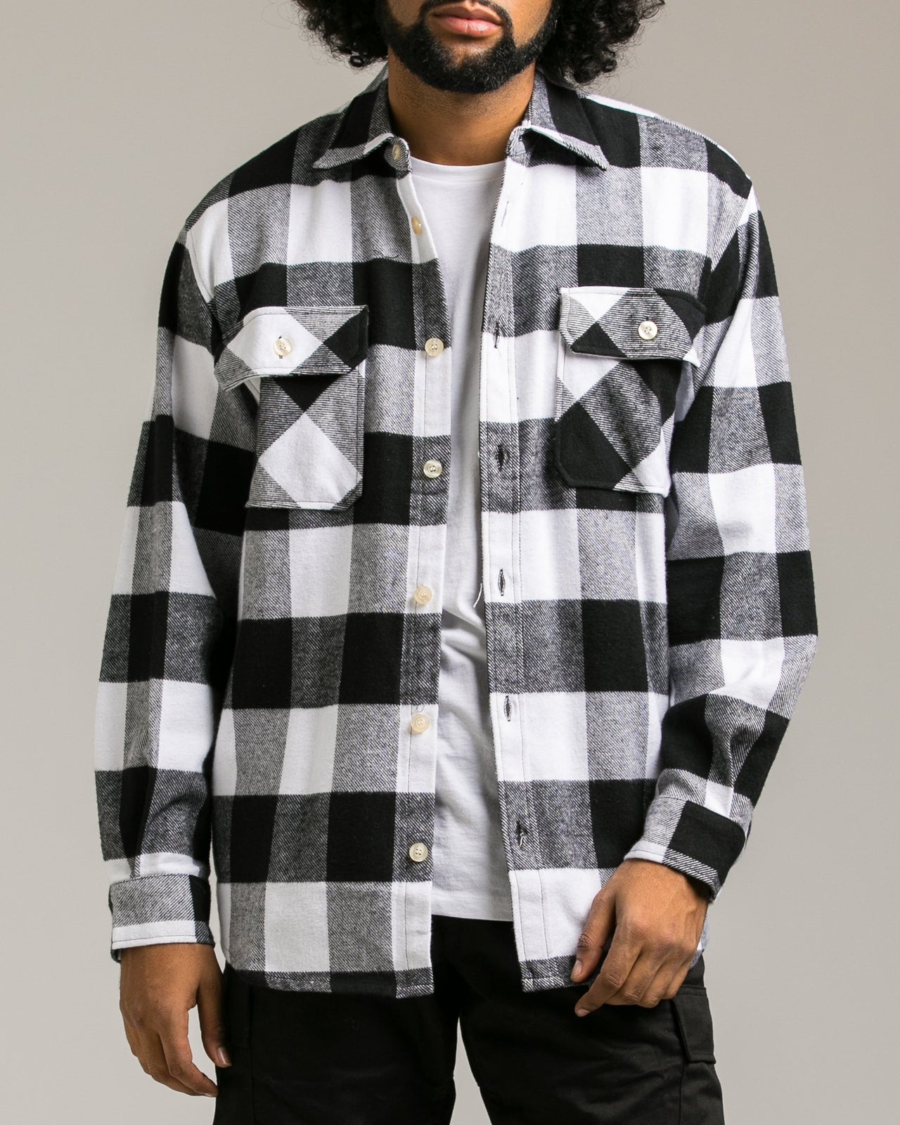 Heavyweight Flannel Shirt - Color: White | White