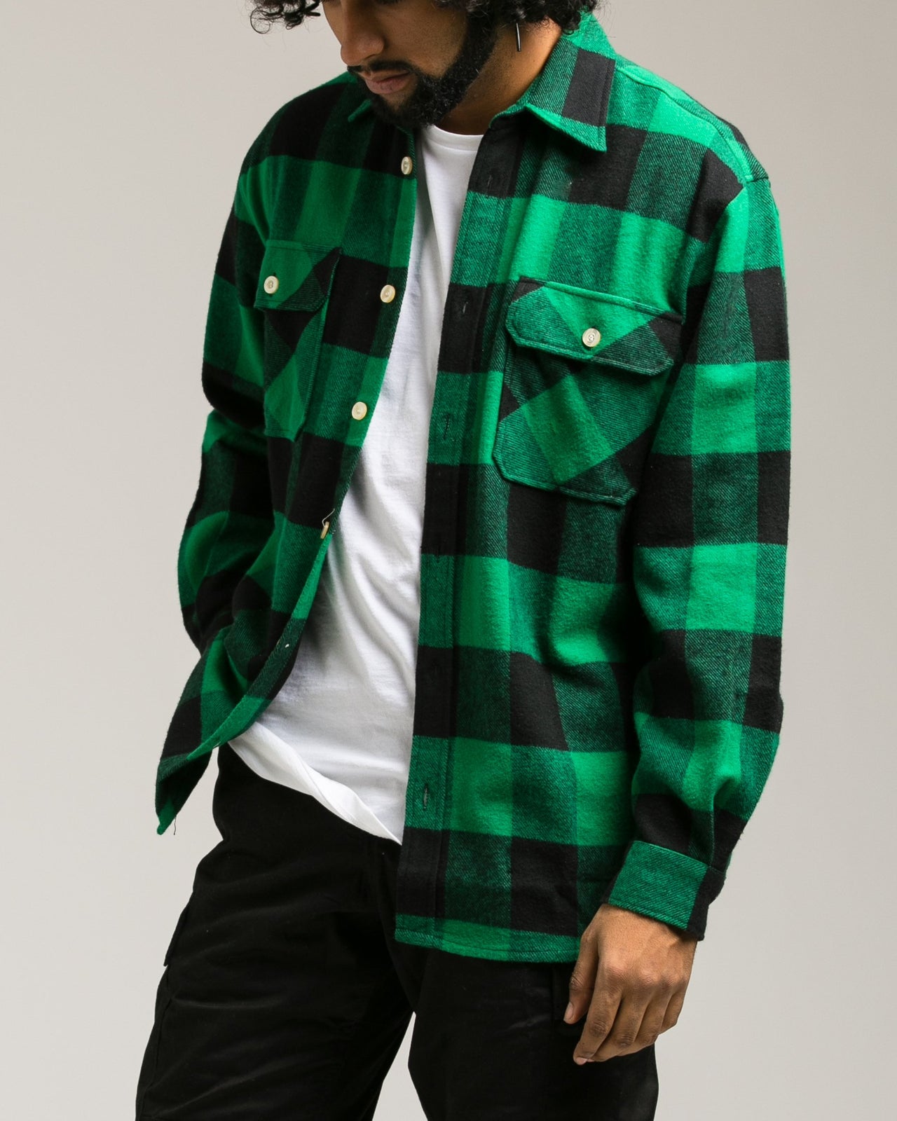 Heavyweight Flannel Shirt - Color: Green | Green