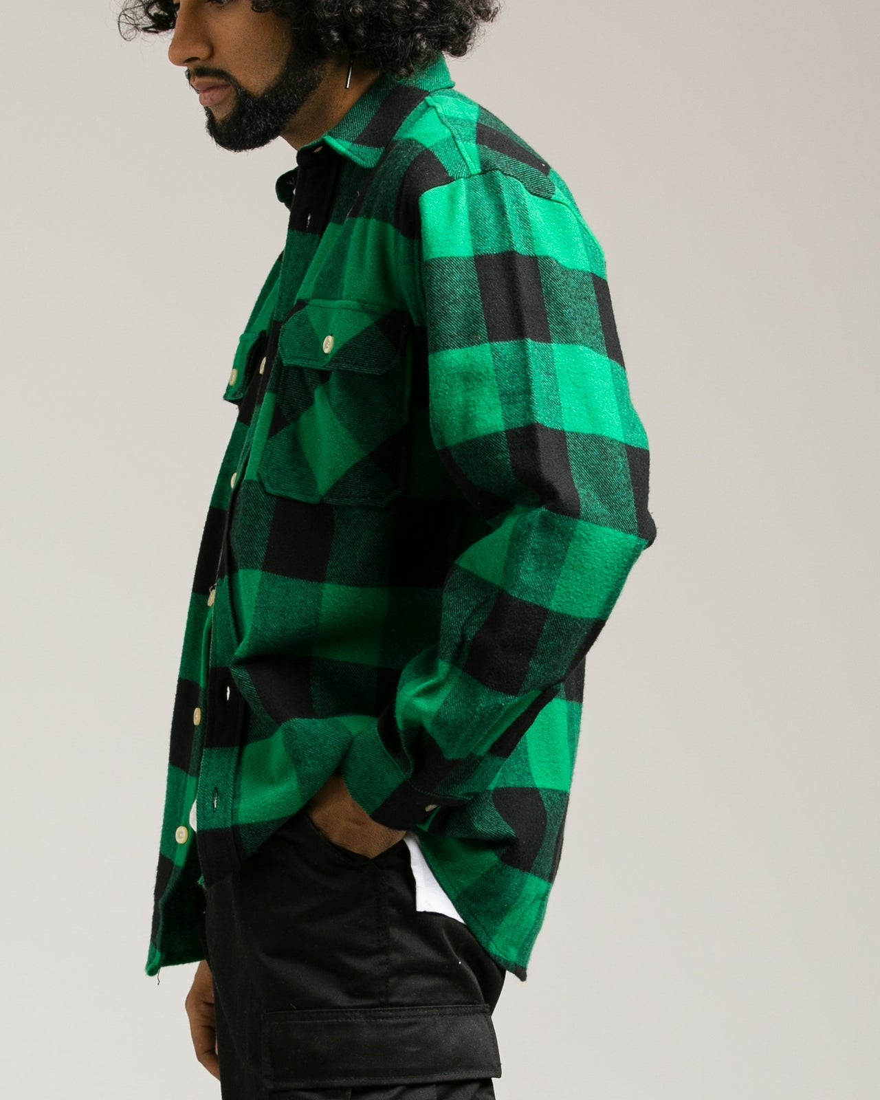 Heavyweight Flannel Shirt - Color: Green | Green