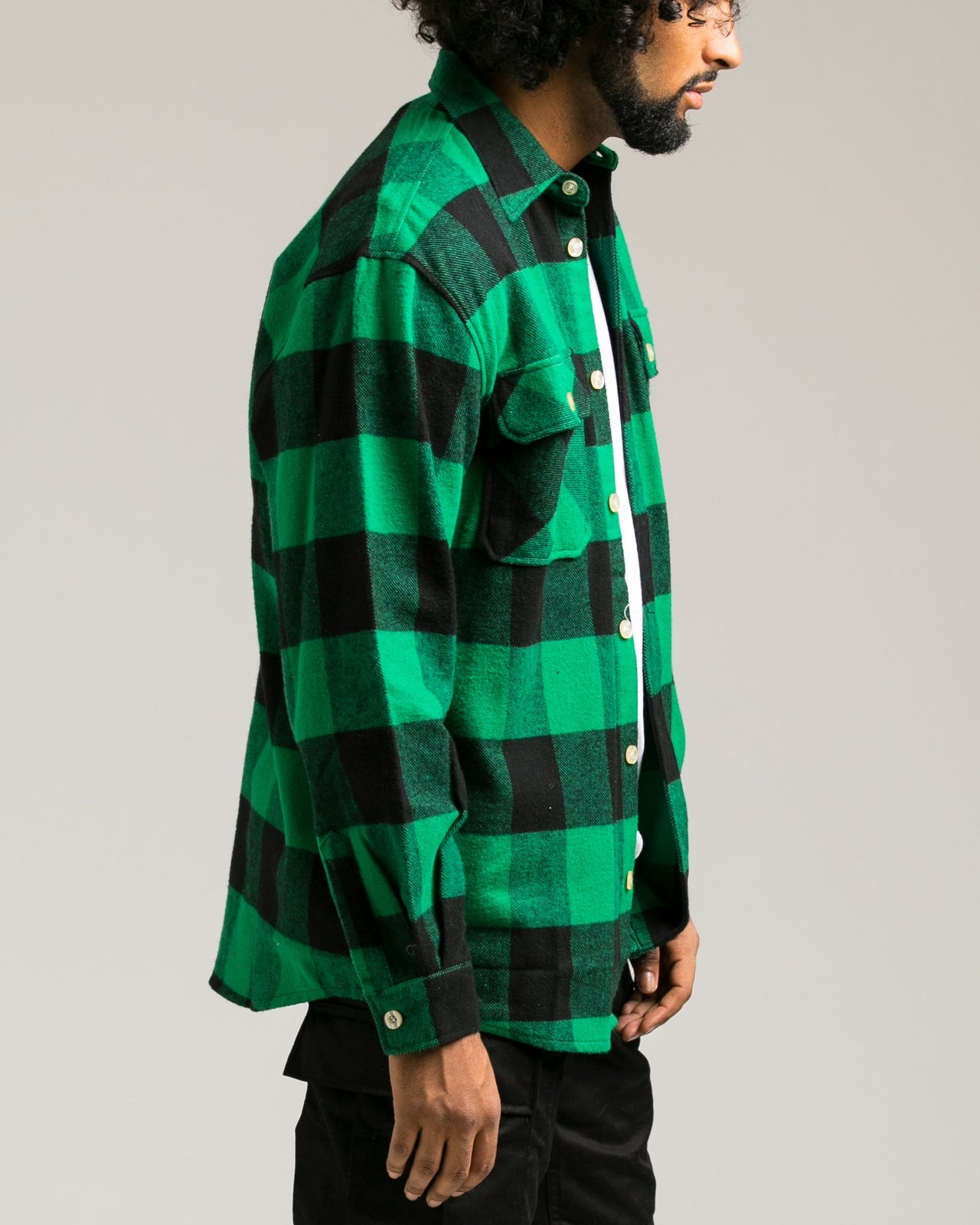 Heavyweight Flannel Shirt - Color: Green | Green
