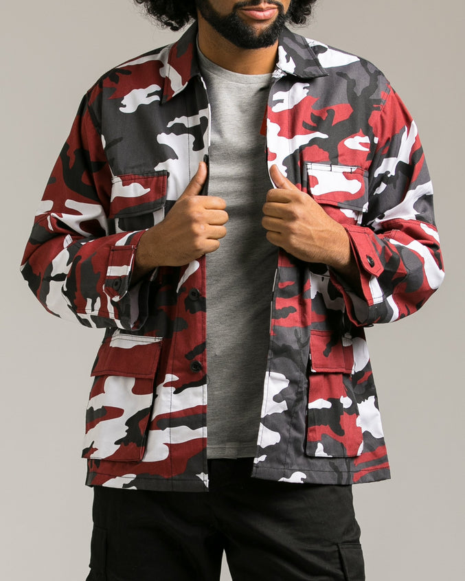 B.D.U. Shirt Jacket - Color: Red Camo | Red