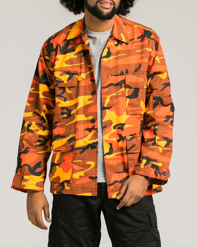 B.D.U. Shirt Jacket - Color: Savage Orange Camo | Orange