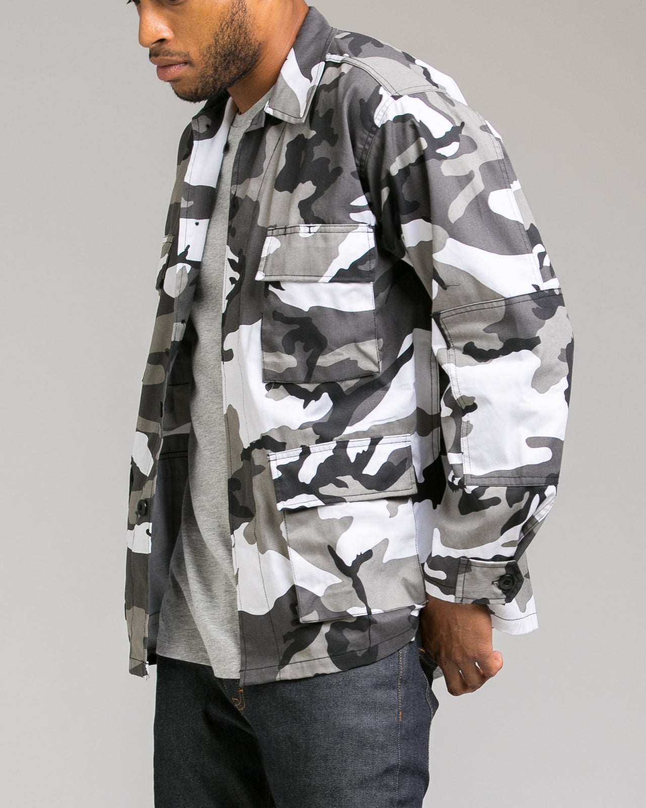 B.D.U. Shirt Jacket - Color: City Camo | White