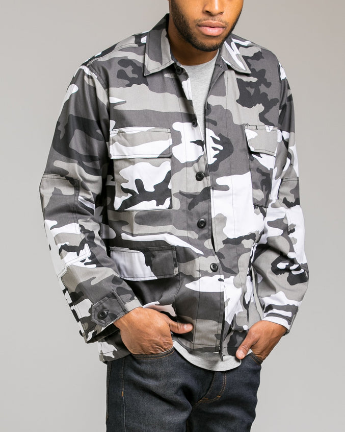 B.D.U. Shirt Jacket - Color: City Camo | White