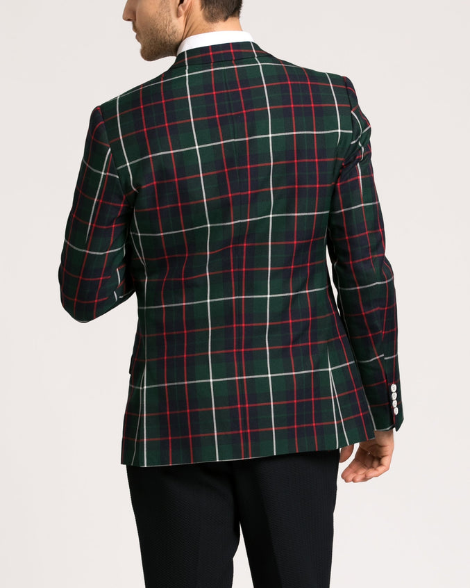Dover Notch Jacket - Color: Green Navy/ Red Tartan | Green