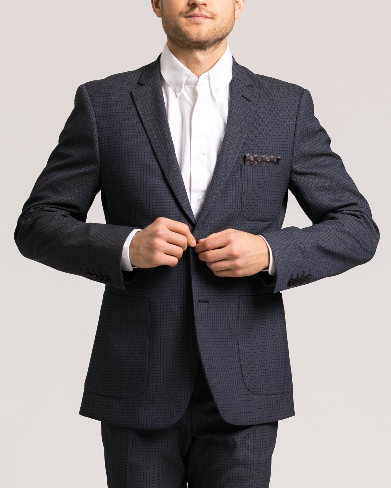 Dover Notch Jacket - Color: Navy Black Dots | Blue