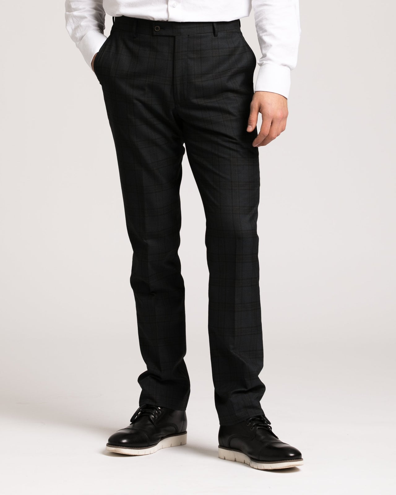 Downing Pant - Color: Dark Blue Windowpane Plaid | B