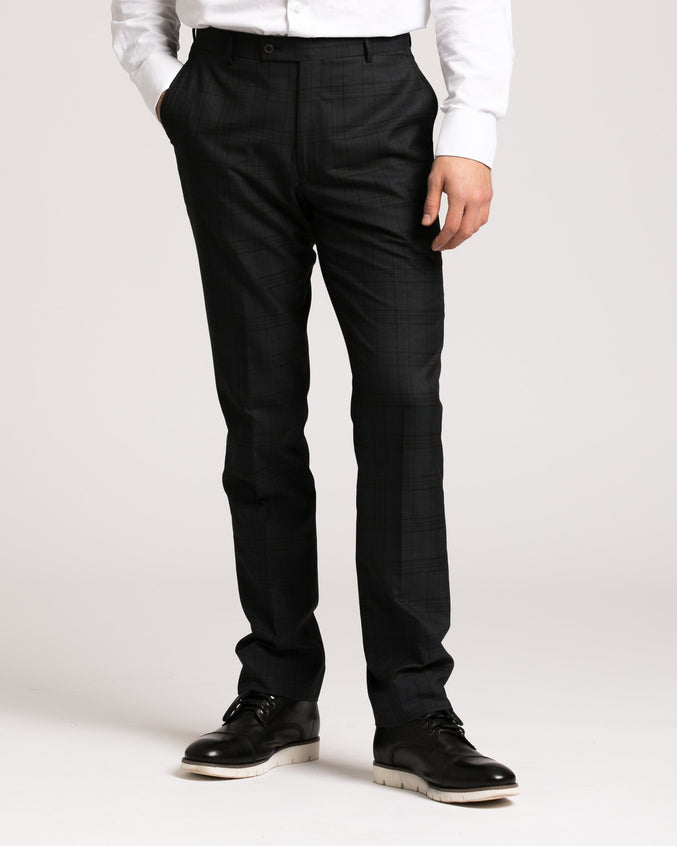 Downing Pant - Color: Dark Blue Windowpane Plaid | B