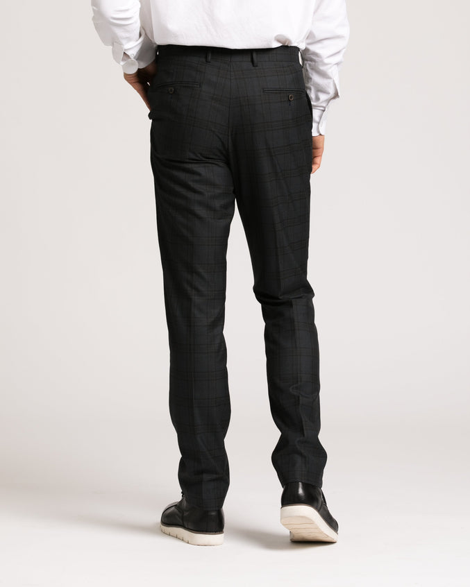 Downing Pant - Color: Dark Blue Windowpane Plaid | B
