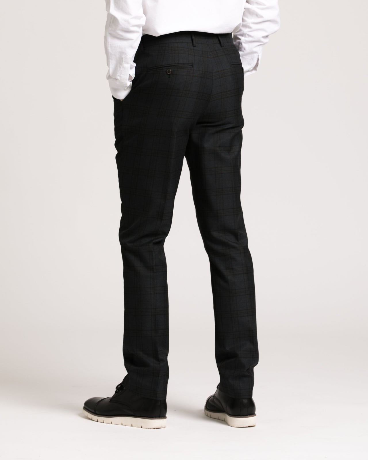 Downing Pant - Color: Dark Blue Windowpane Plaid | B