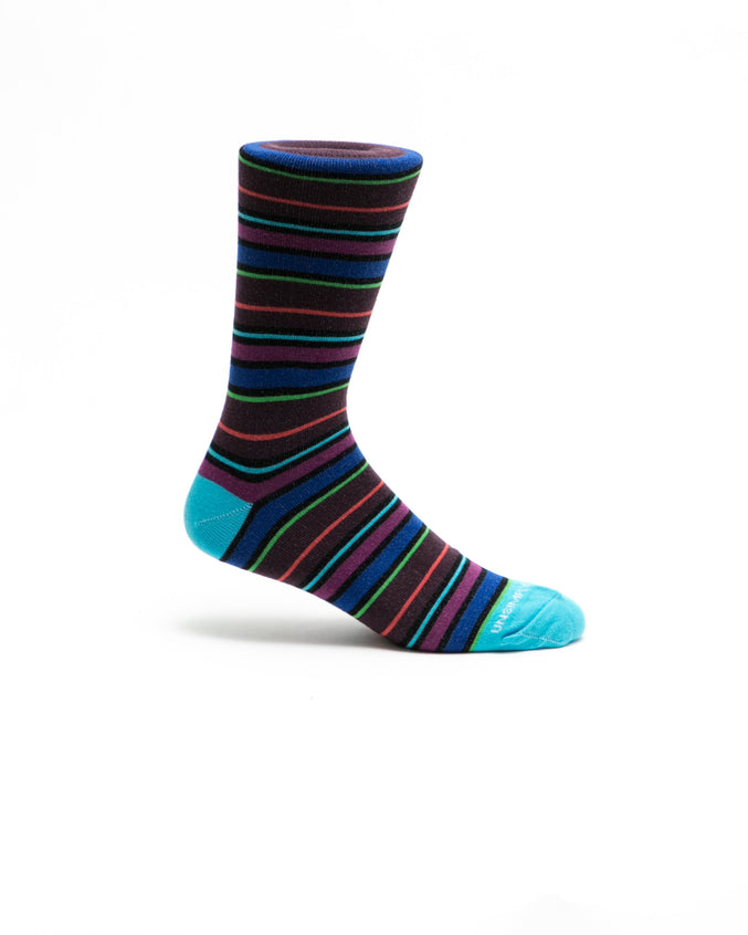 Stripe Crew Sock - Color: Multi/Brown | Brown