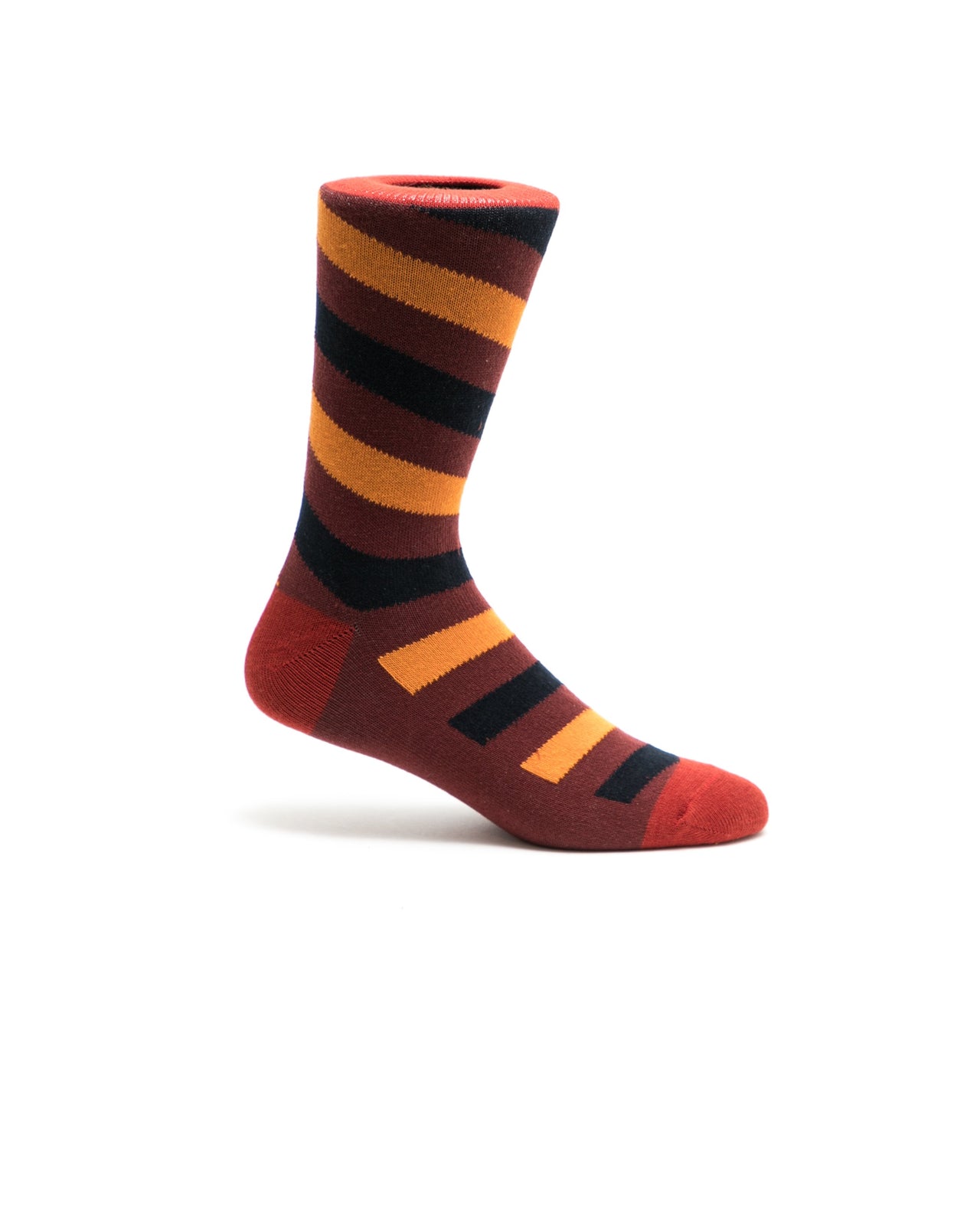 Stripe Crew Sock - Color: Multi/Crimson | Red