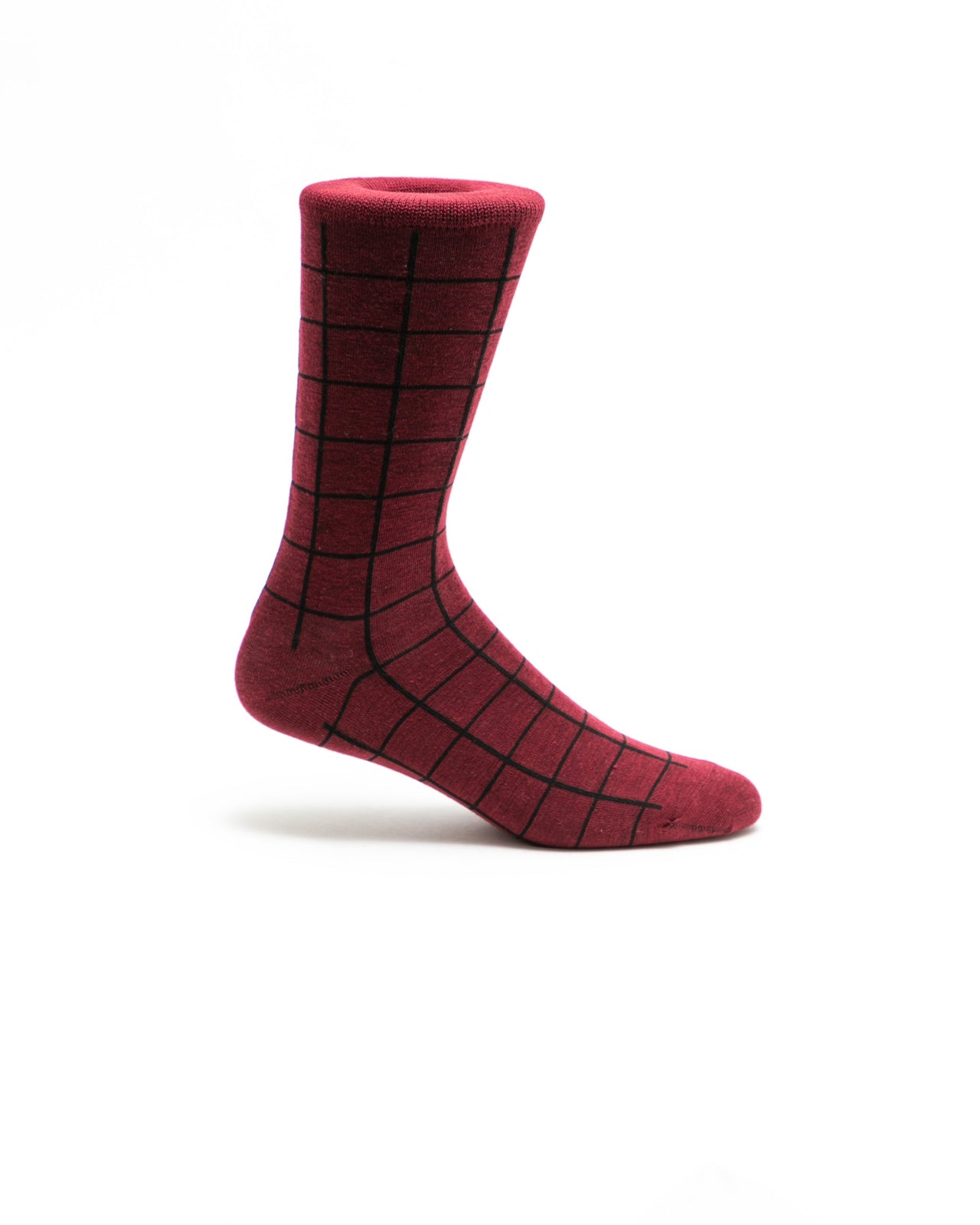Grid Crew Sock - Color: Crimson | Red