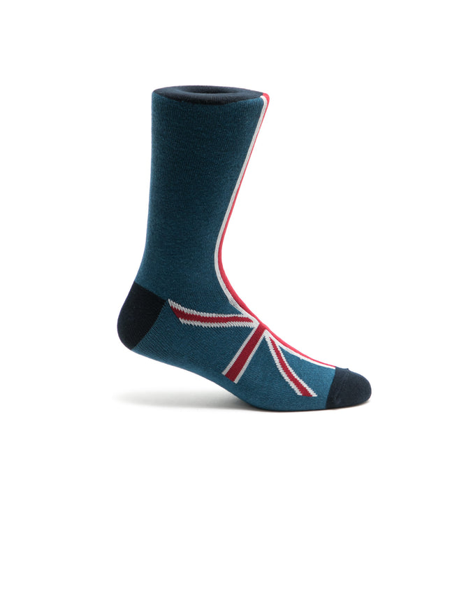 Stripe Crew Sock - Color: Slate/Burgundy | Blue