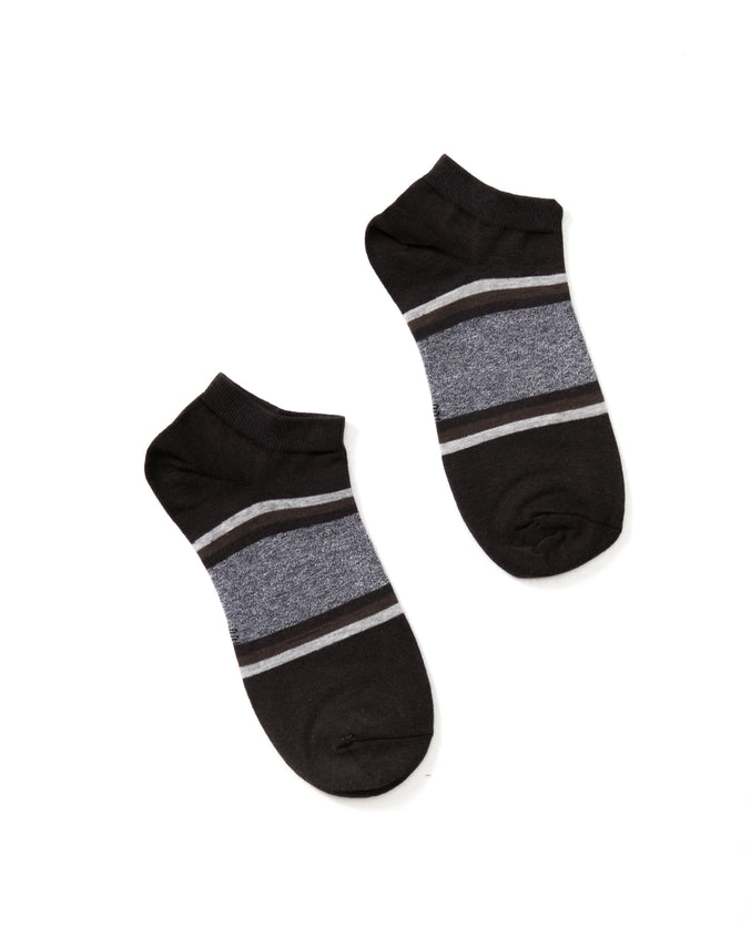 Stripes Ankle Sock - Color: Charcoal | Gray