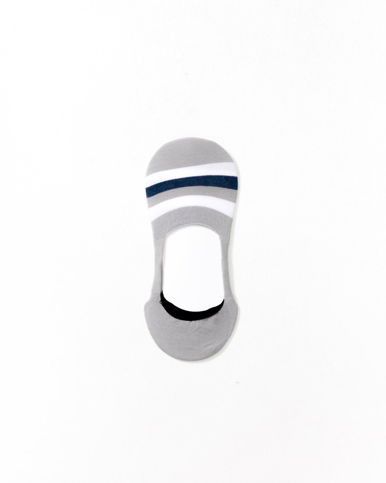 Stripe Toe No Show Sock - Color: Gray | Gray