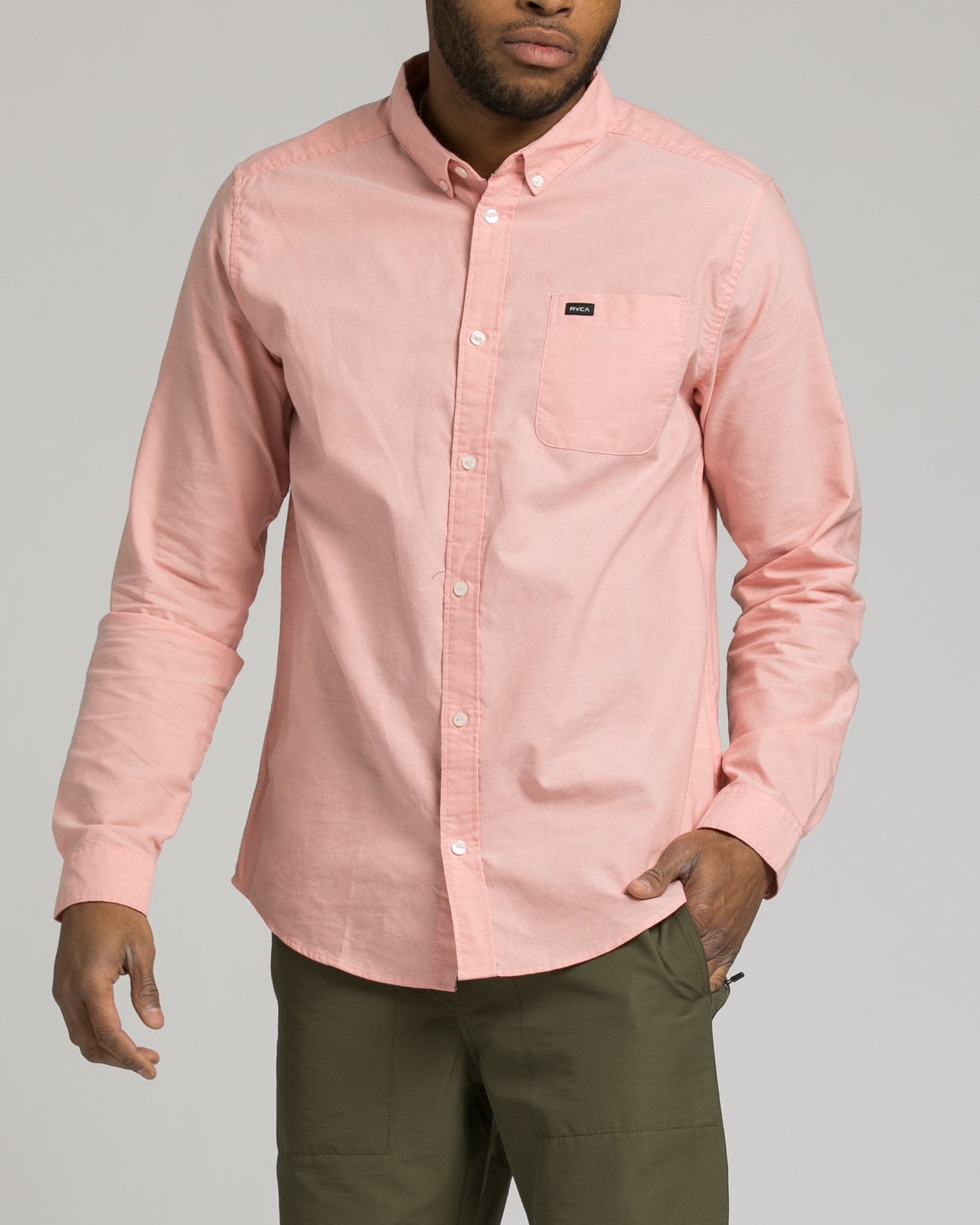 Thatll Do Long Sleeve Oxford Shirt - Color: Terracotta | Red
