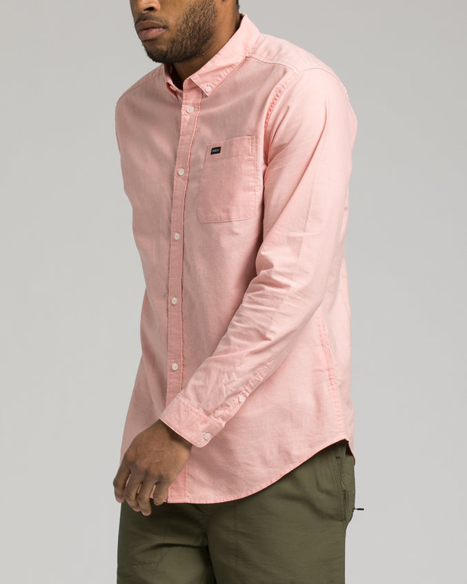 Thatll Do Long Sleeve Oxford Shirt - Color: Terracotta | Red