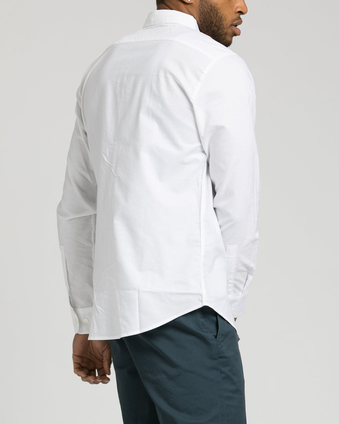 Thatll Do Long Sleeve Oxford Shirt - Color: White | White