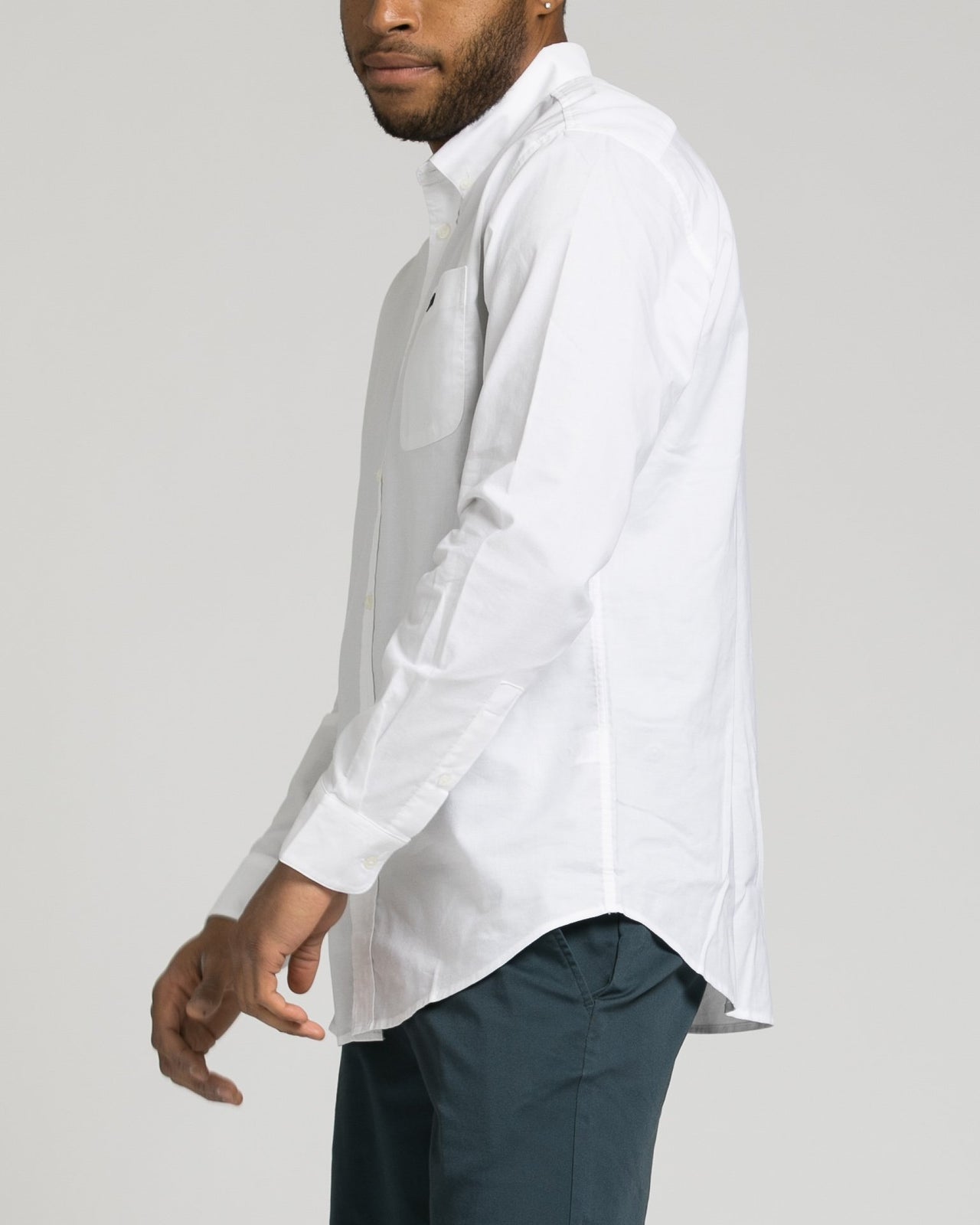 Thatll Do Long Sleeve Oxford Shirt - Color: White | White