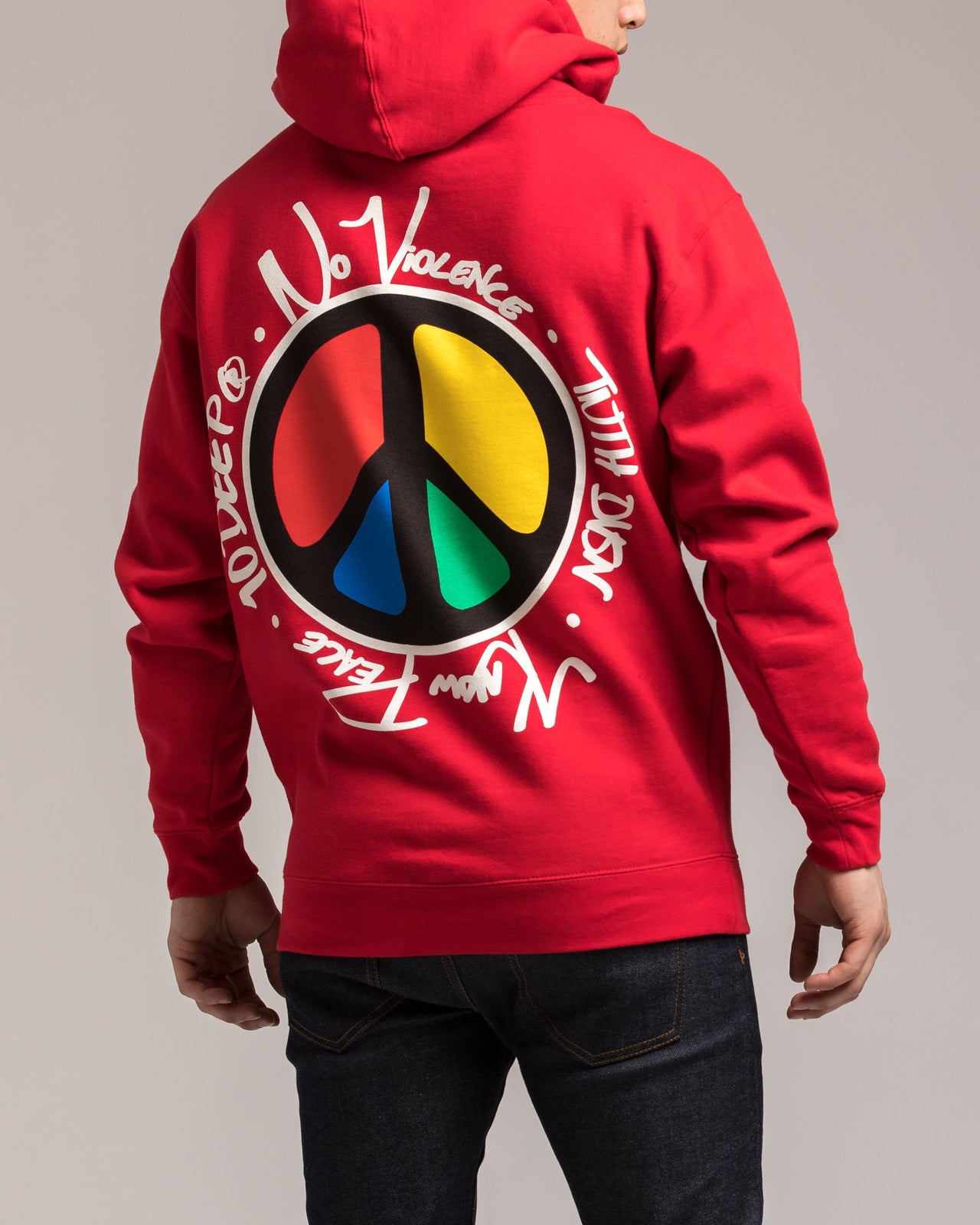 No Violence Know Peace Hoodie - Color: Red | Red