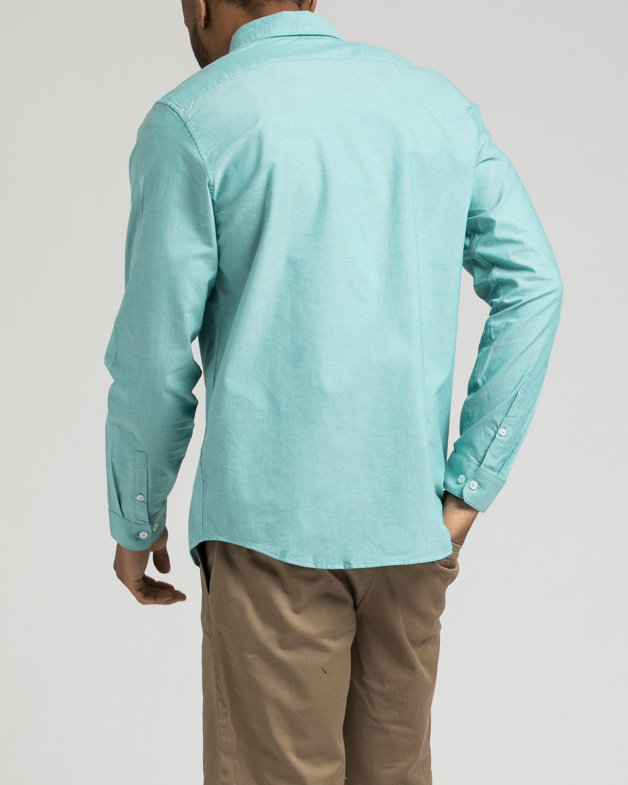 Thatll Do Long Sleeve Oxford Shirt - Color: Light Teal | Blue