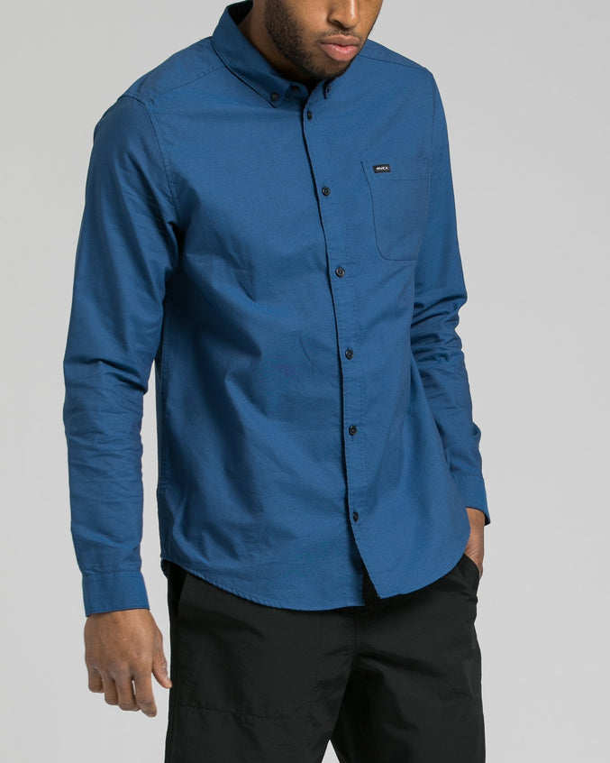 Thatll Do Long Sleeve Oxford Shirt - Color: Cobalt | Blue
