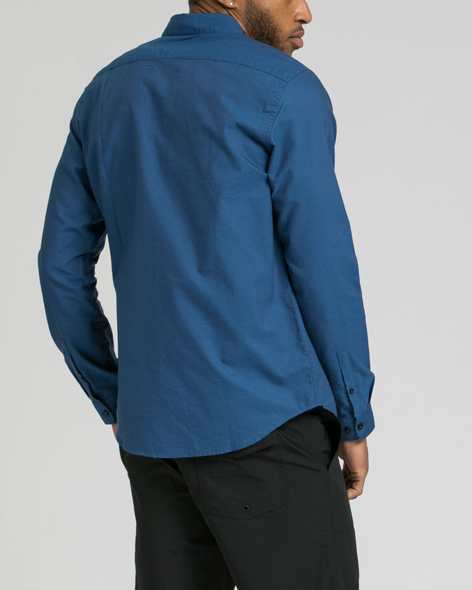 Thatll Do Long Sleeve Oxford Shirt - Color: Cobalt | Blue