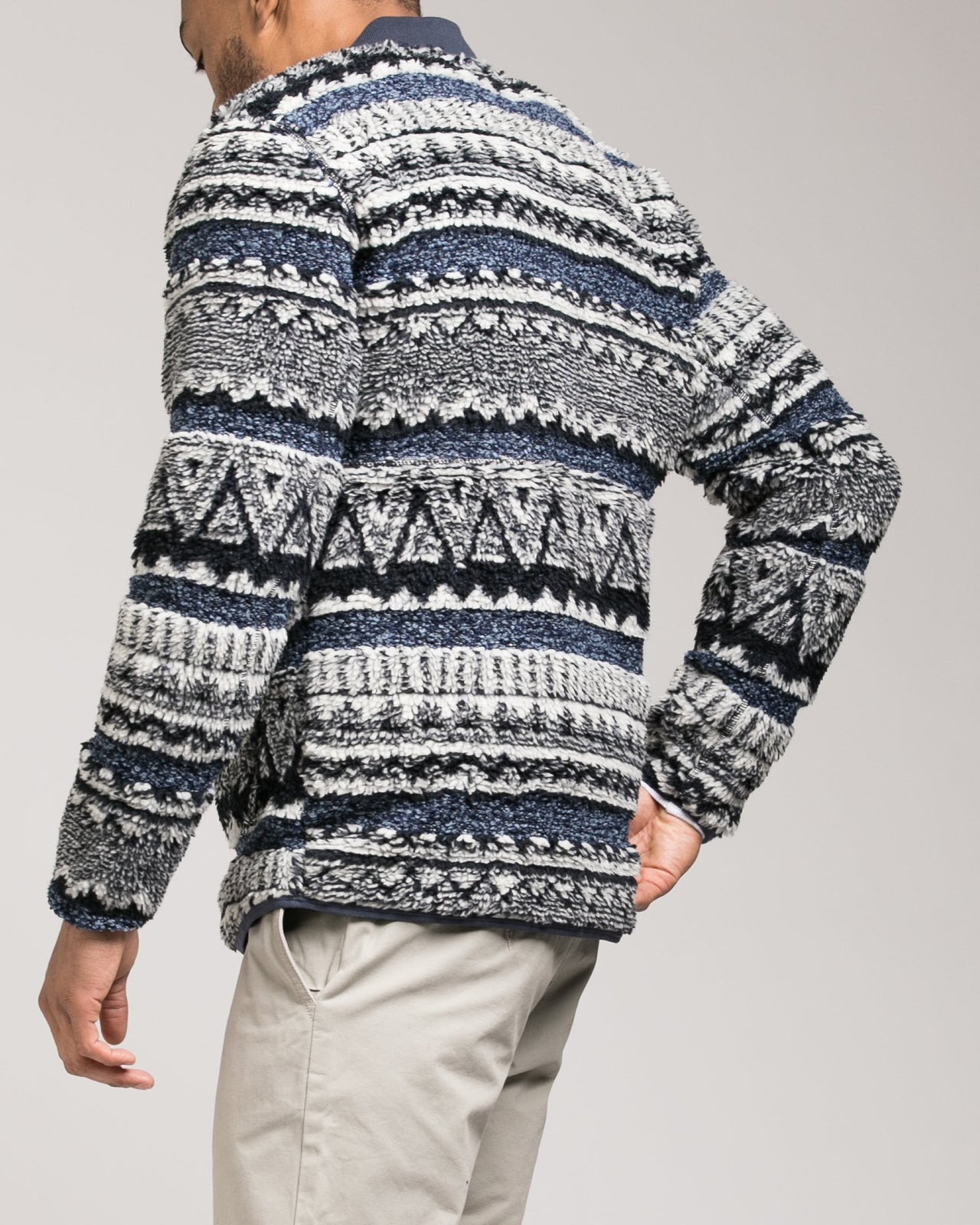 Grove Full Zip Fleece - Color: Mood Stripe Jacquard | Blue