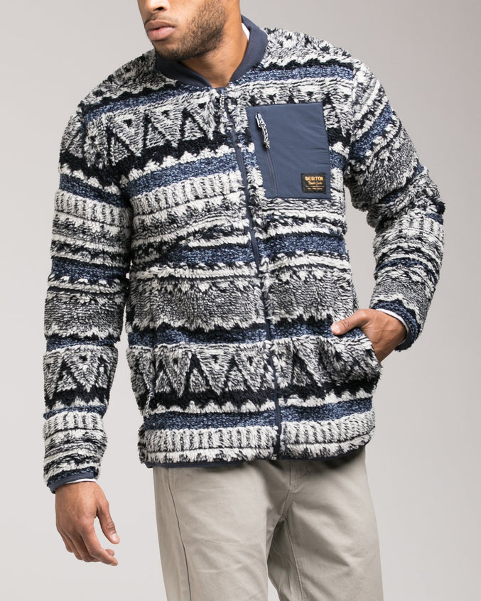 Grove Full Zip Fleece - Color: Mood Stripe Jacquard | Blue