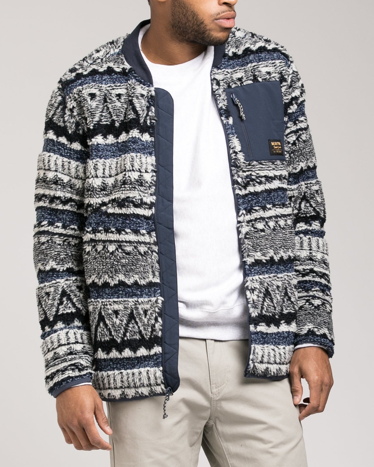 Grove Full Zip Fleece - Color: Mood Stripe Jacquard | Blue