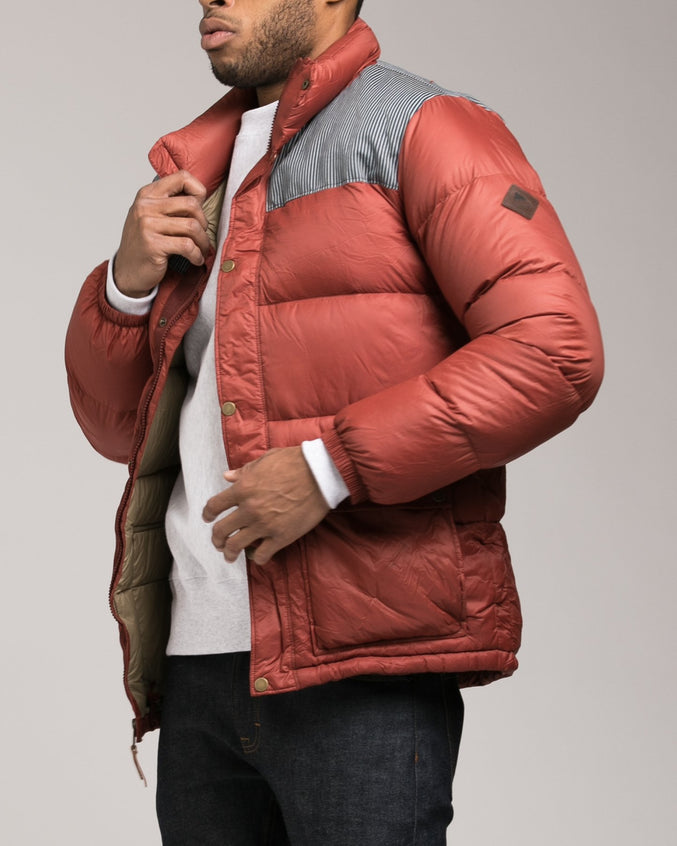 Heritage Collard Down Jacket - Color: Railroad/Fired Brick | Red