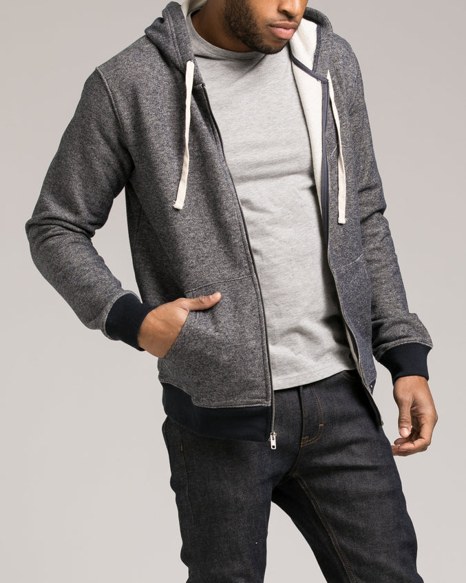 Nep Terry Zip Up - Color: Heather Navy | Blue