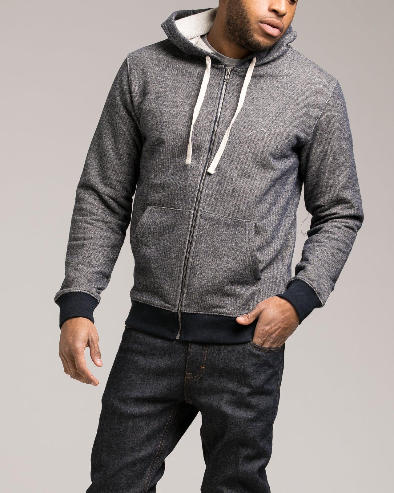 Nep Terry Zip Up - Color: Heather Navy | Blue